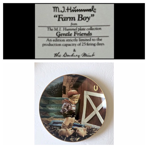 MJ Hummel Collectors Plate, The Danbury Mint “Farm Bot” No. TU4673 - Picture 1 of 4